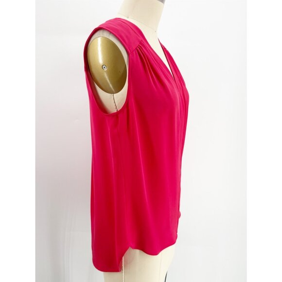 Diane von Furstenberg Silk V-Neck Pink Sleeveless Blouse Top S - Picture 2 of 7